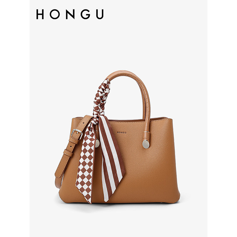 移动端、年货大集：红谷 【牛皮包包】女士单肩手提包大容量手拎包通勤情