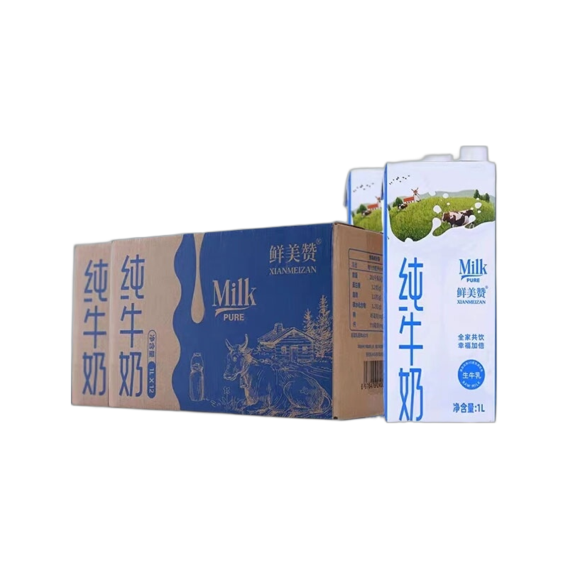 鲜美赞 全脂纯牛奶1L*12盒*2箱 119.08元（需用券）