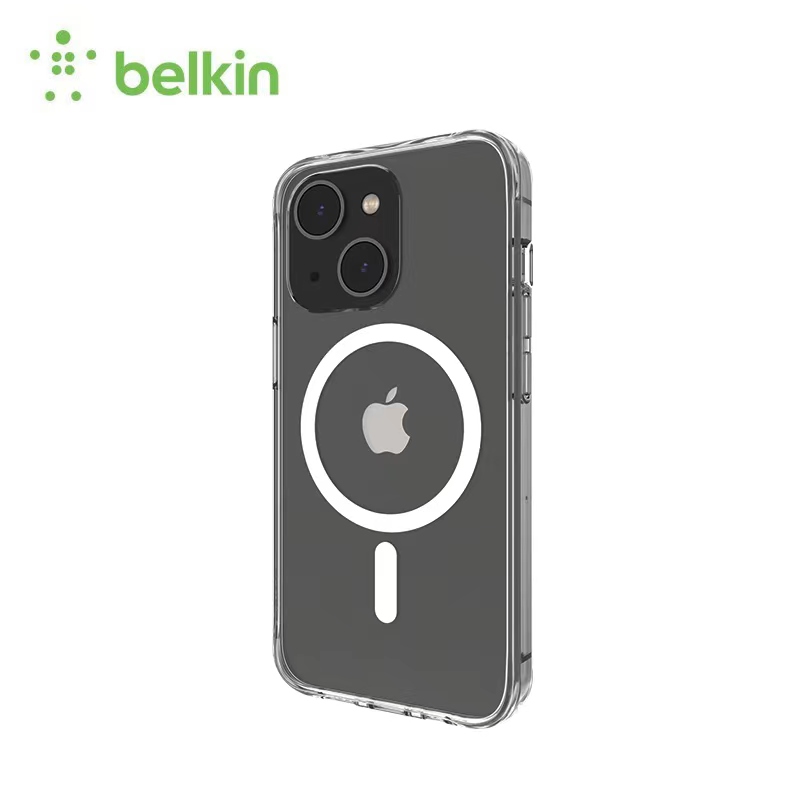 belkin 贝尔金 苹果13手机壳透明磁吸MagSafe保护套超薄抗菌全包防防摔防指纹iP