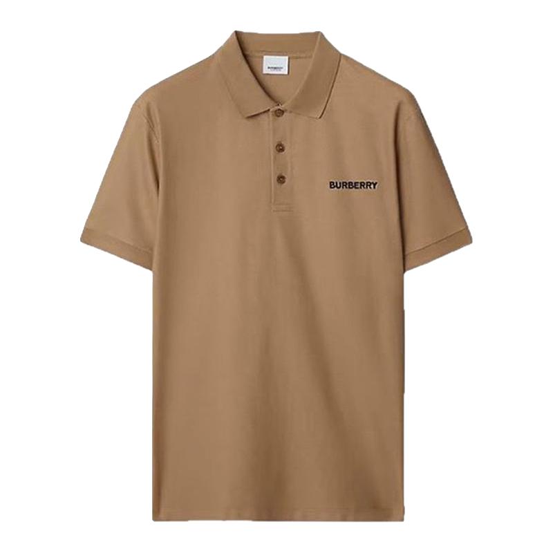 BURBERRY 男士驼色棉质Logo字母刺绣短袖时尚Polo衫 1106.67元
