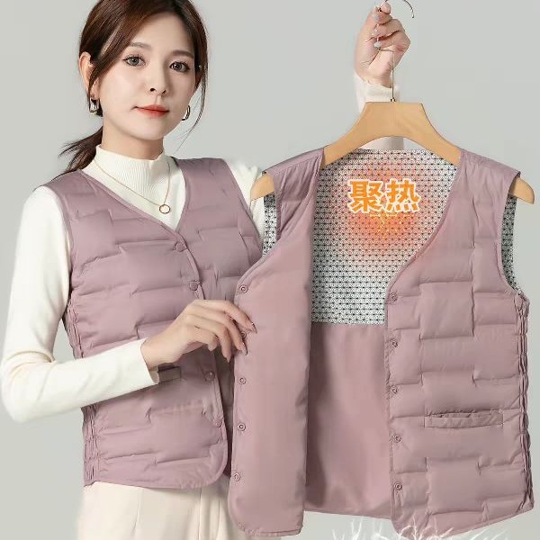 雅鹿 羽绒马甲女2026新款时尚V领羽绒服内胆修身内搭鸭绒休闲背心 50元（需