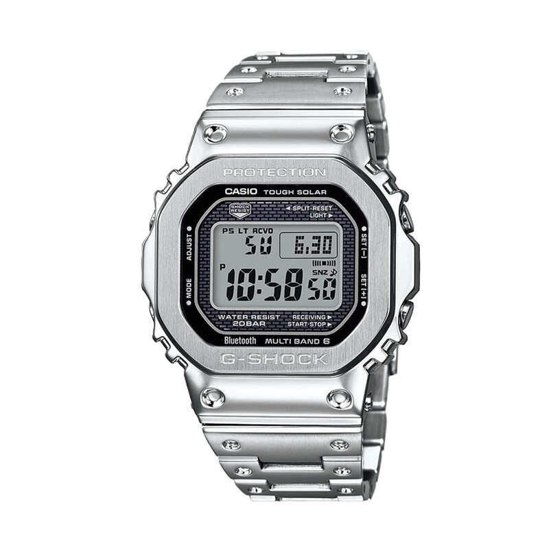 CASIO 卡西欧 G-SHOCK系列经典小方块手表 GMW-B5000D-1银砖 银色 ￥2389.01