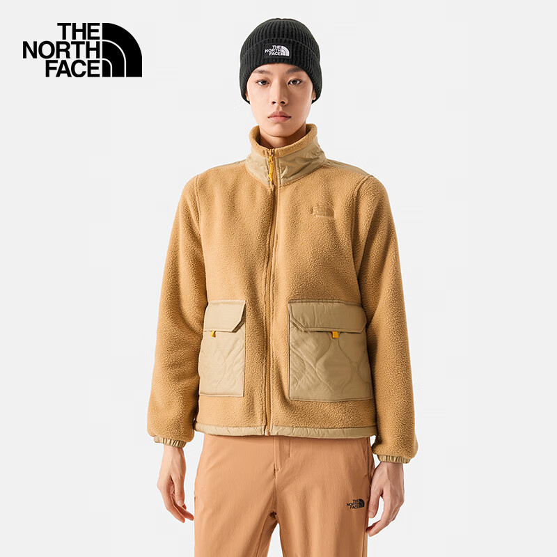 THE NORTH FACE 北面 抓绒外套女户外保暖厚抓绒夹克7QWC 卡其色/K1O M 375.01元（需