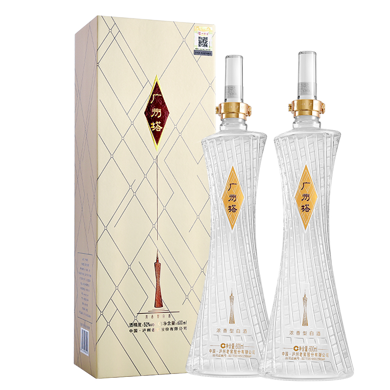 88VIP:泸州老窖 广州塔经典版 52%vol 浓香型白酒 600ml*2瓶 474.81元