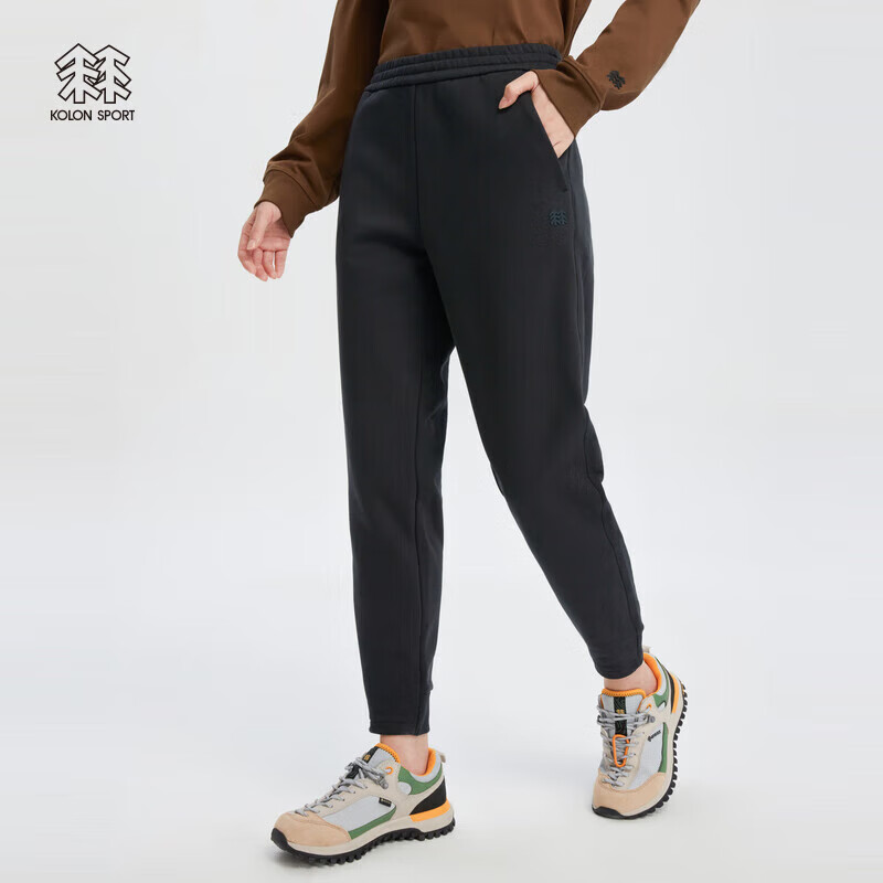 KOLON SPORT 可隆女徒步运动弹力长裤子束脚户外休闲裤 黑色BK 165/M 672元