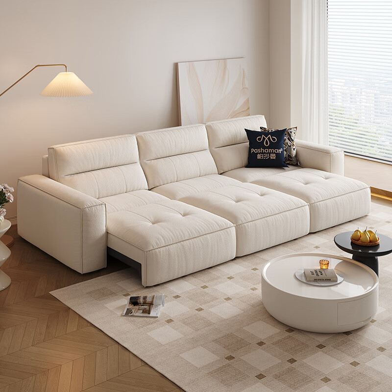 pashaman 帕沙曼 沙发床电动沙发布艺客厅奶油风可伸缩功能沙发个性定制 2369Z
