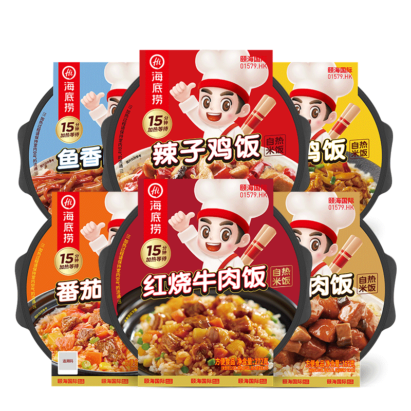 京东百亿补贴：海底捞 自热米饭速食 6口味6盒装煲仔饭 1209g 62.52元