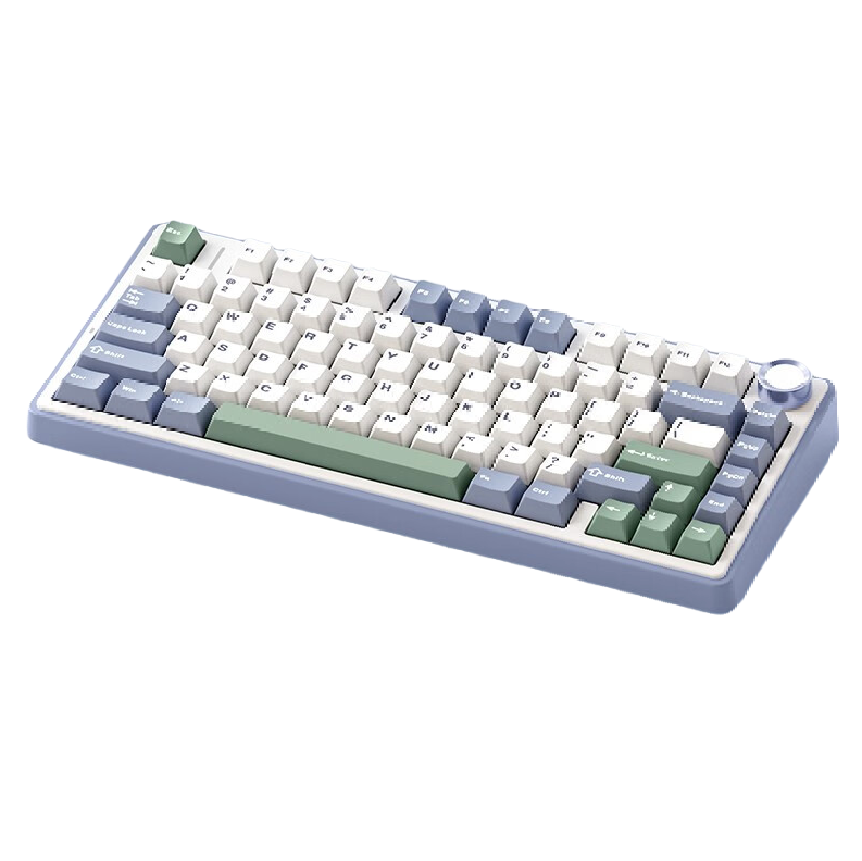 AULA 狼蛛 F75 80键 2.4G蓝牙 多模无线机械键盘 雪杉绿 收割者轴 RGB 177.25元（需