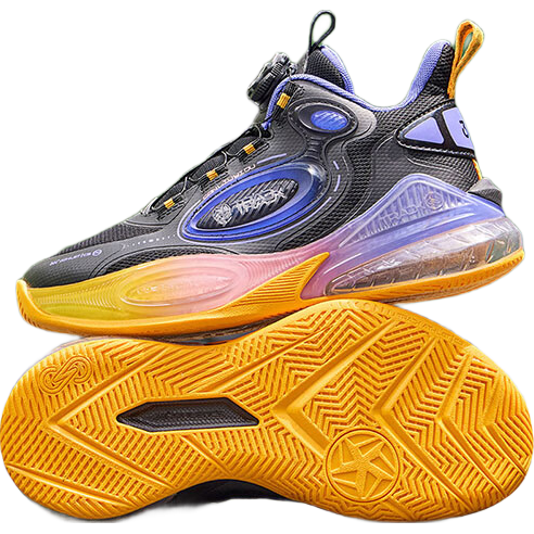 361° 金蛇纳福儿童篮球鞋25春气悬浮科技抗扭耐磨旋钮运动鞋 黑37 189元