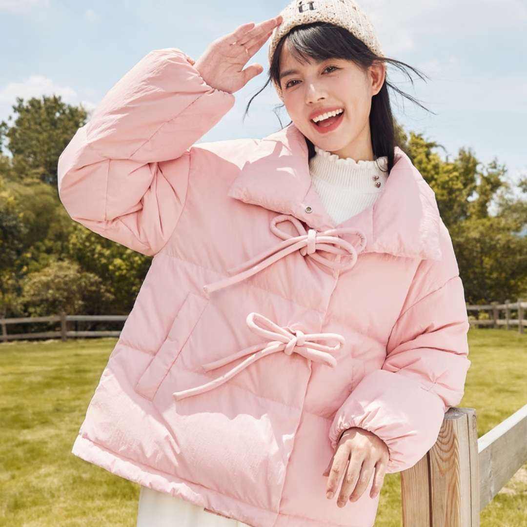 PLUS：森马（Semir）女款羽绒服 立领蝴蝶结 粉红60005 +凑单品 105.17元（需凑单