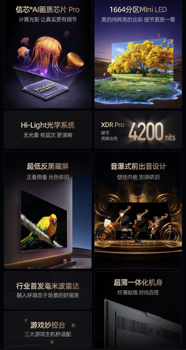 Hisense 海信 65E8N PRO 液晶电视 65英寸 4K