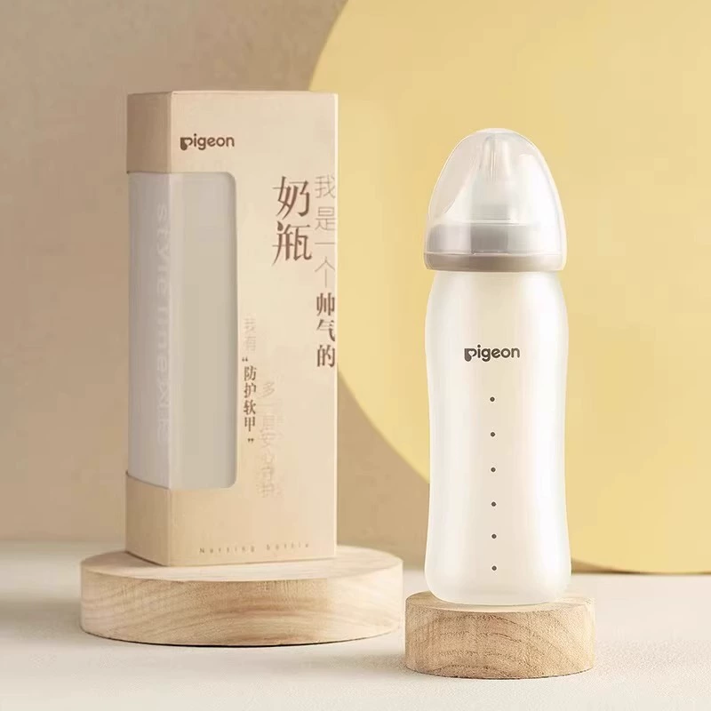 贝亲风格玻璃奶瓶宽口径硅橡胶保护层240ML 券后59元