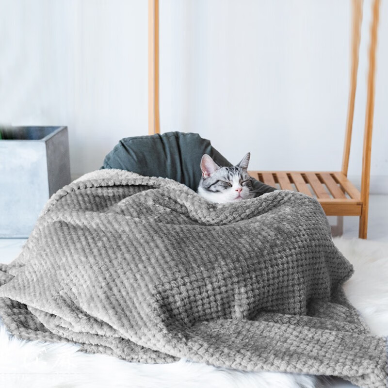 茨格曼 猫毯子被子冬天用保暖宠物狗狗毛毯子宠物窝垫睡垫猫咪狗被子 玉