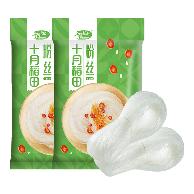 plus会员：十月稻田粉丝 200g*2袋 细粉丝粉条 火锅食材 花甲粉丝 *11件 54.89元