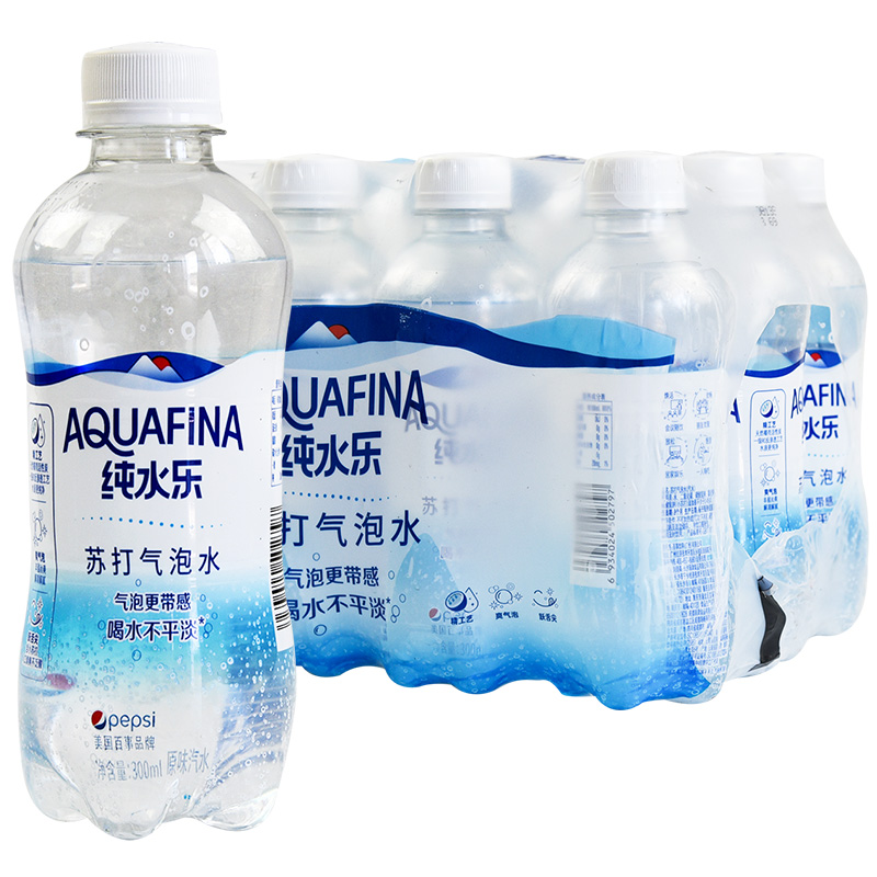 pepsi百事aquafina纯水乐苏打气泡水原味300ml12瓶168元包邮