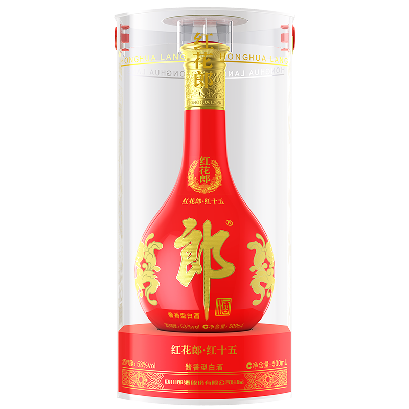 PLUS会员：郎酒红花郎15 酱香型 高度白酒 53度 500ml 单瓶装 430元（需领券）