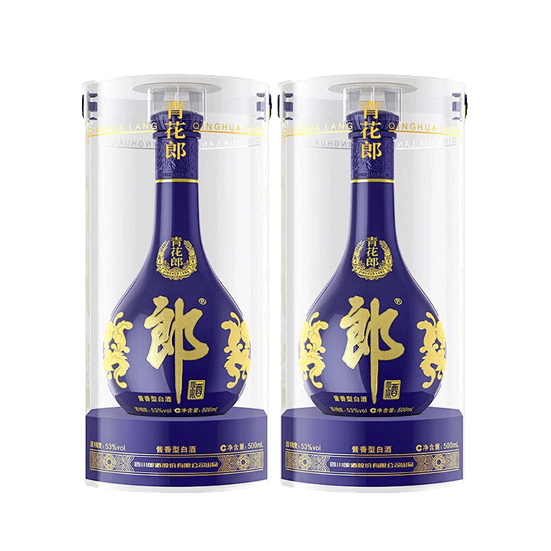 郎酒 青花郎 53度酱香型 500mL×2瓶装 1300元