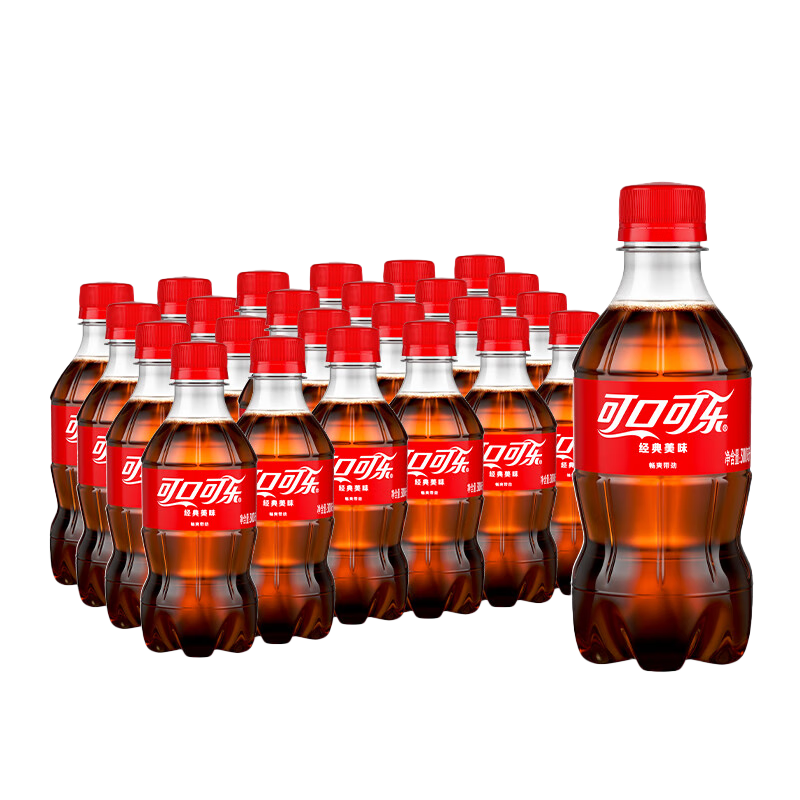 PLUS会员：可口可乐汽水 碳酸饮料 300ml*24瓶 整箱装 23.56元