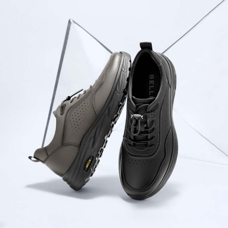 百丽 户外休闲健步鞋男25秋简约抽带运动鞋A2124CM5 极矅黑 369元（需用券）