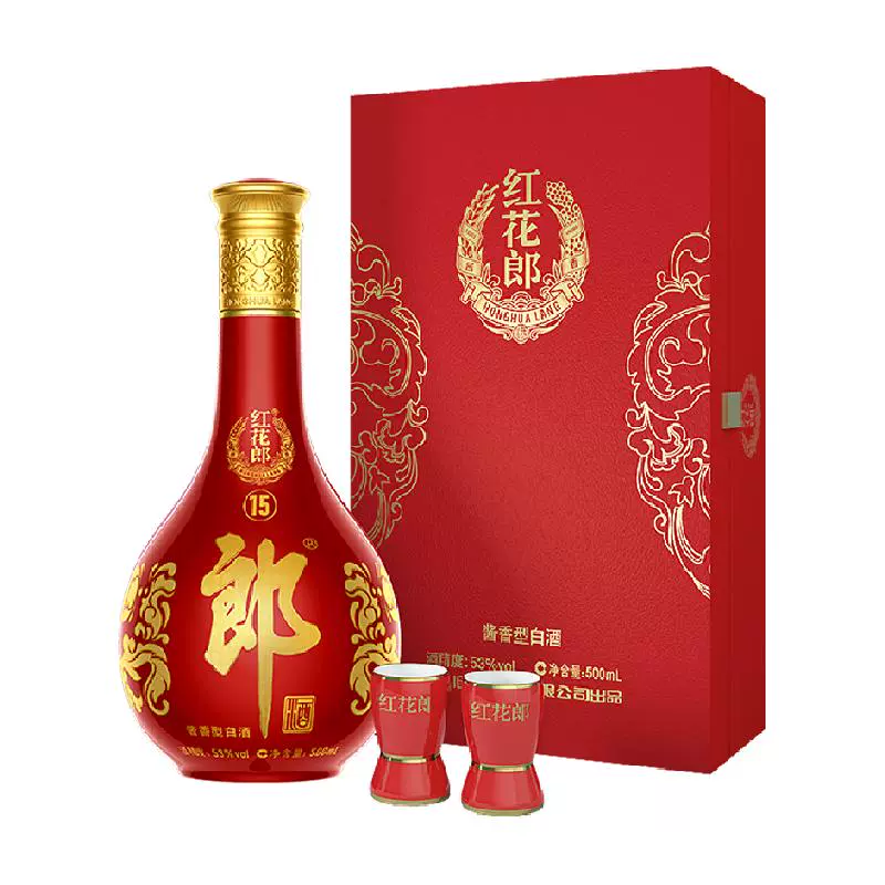 郎酒 红花郎 红花郎15 53%vol 酱香型白酒 500ml 礼盒装 ￥417.5