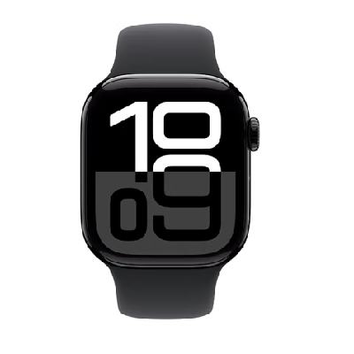 Apple 苹果 Watch Series 10 智能手表GPS款 42毫米 亮黑色铝金属表壳黑色运动型表