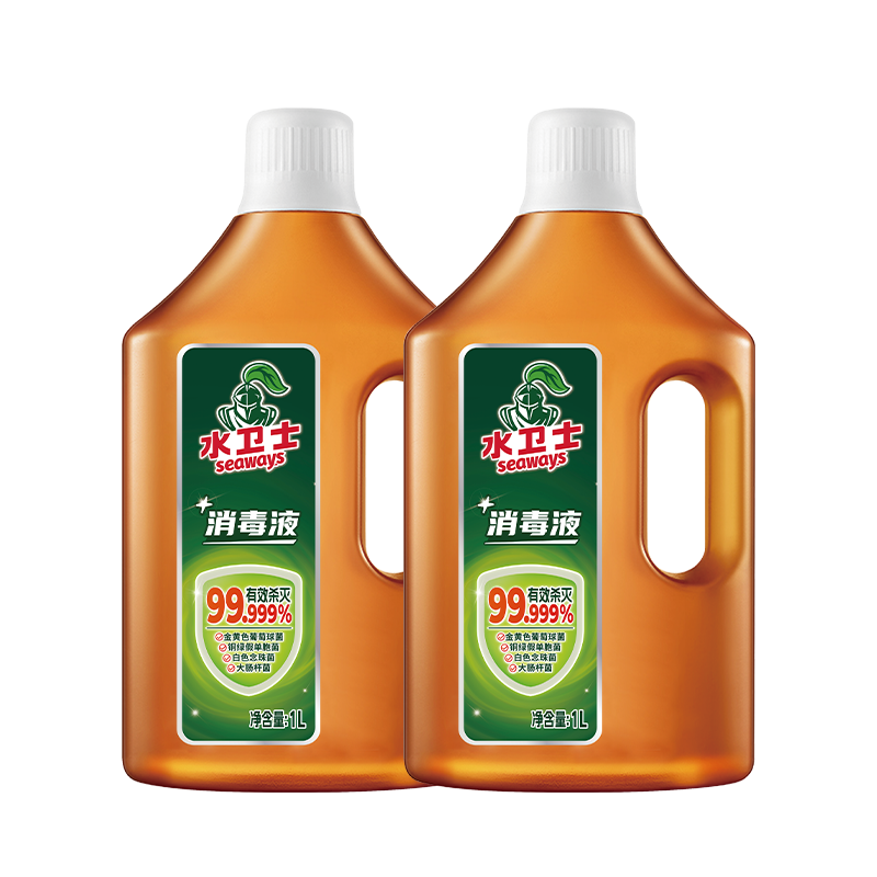 水卫士 家用消毒液 1L*2瓶 松木清香消毒水 杀菌除菌率99.99﹪ 14.9元