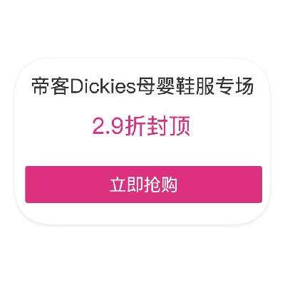 促销活动：唯品会 帝客Dickies儿童 打2.9折 打2.9折