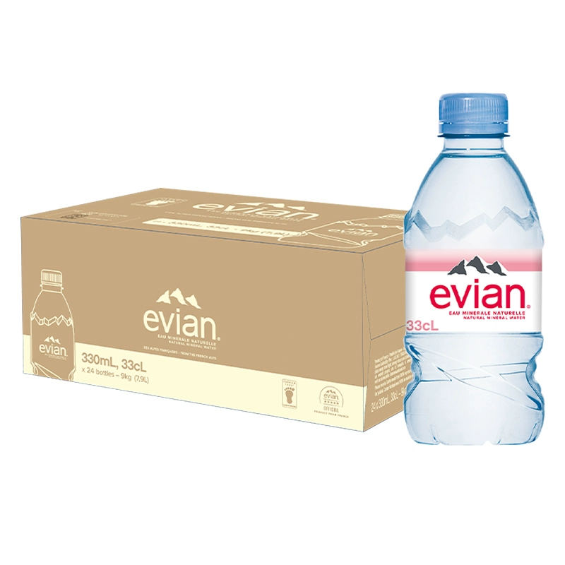 【自营】Evian依云纯天然矿泉水弱碱性纯净水饮用水330ml*24瓶 ￥260