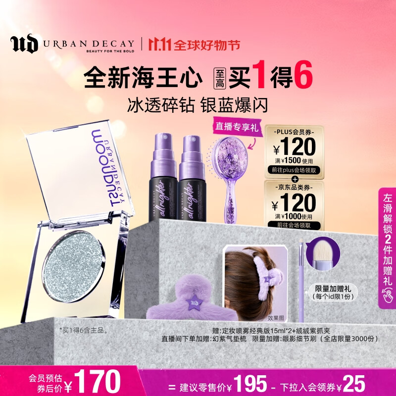 Urban Decay ud牛郎眼影海王心亮片高光彩妆化妆品生日礼物女送女友 170元（需