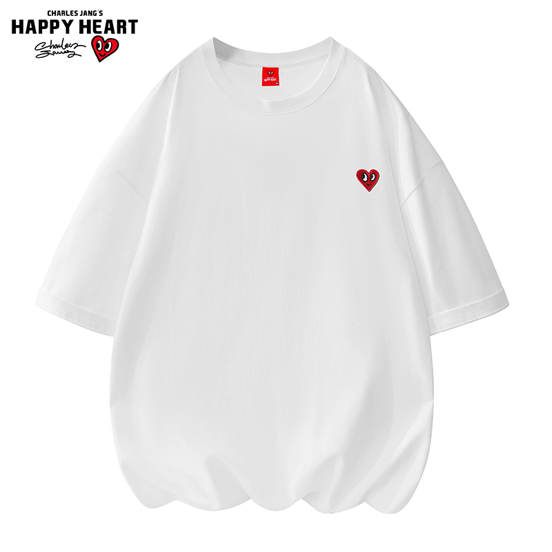 CHARLES JANG'S HAPPY HEART 查尔斯桃心 清仓促销 小爱心logo刺绣打底衫 男女款 31元