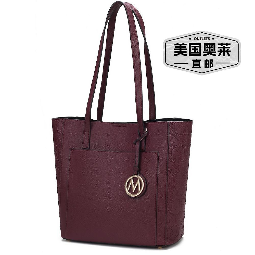 MK mia k collectionLea Tote 纯素皮革手提包 酒红色 644.1元