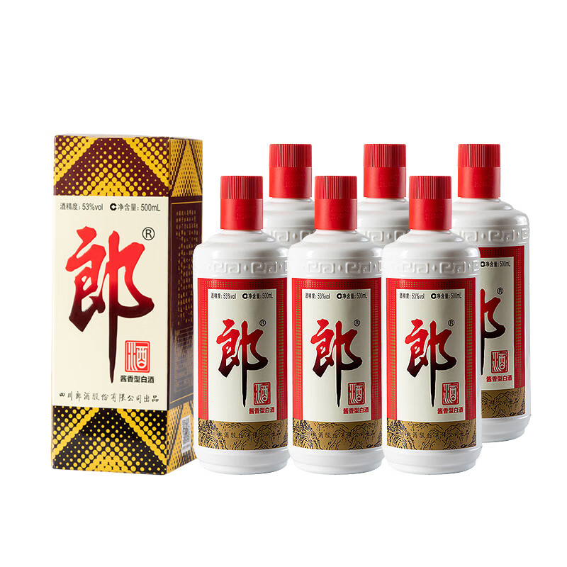 移动端、京东百亿补贴：LANGJIU 郎酒 53度 酱香型 500ml*6瓶 非原箱 938.51元（需