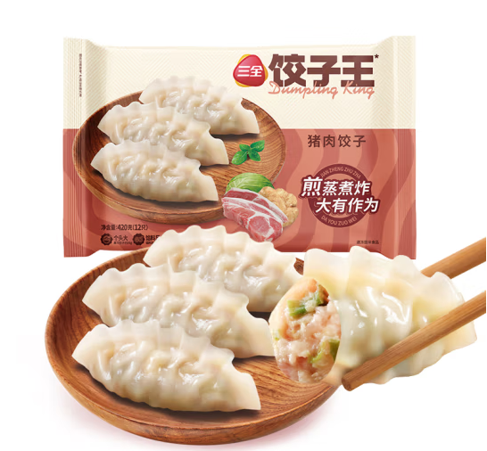 三全 饺子王煎饺420g（任选10件） 5.6元（需买5件，需用券）