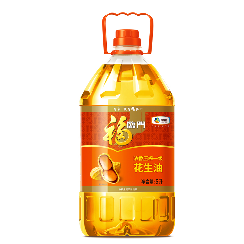 福临门 食用油 浓香压榨一级花生油 5L 1桶 78.3元