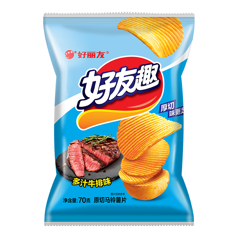 好丽友 好友趣 薯片 多汁牛排味 70g
