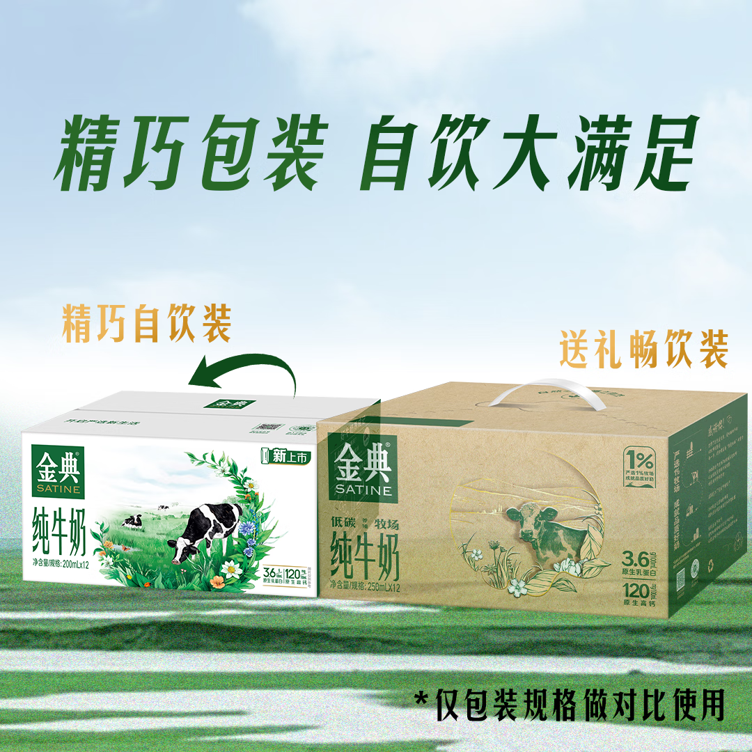 金典 yili 伊利 金典纯牛奶 200ml*12盒 3.6g乳蛋白 18.04元