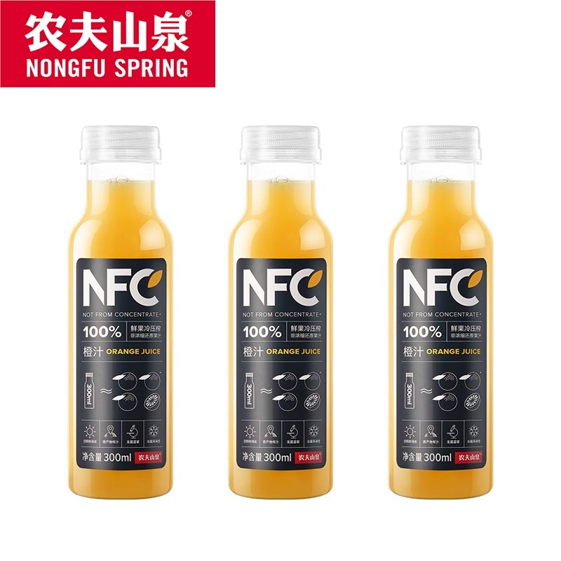 NONGFU SPRING 农夫山泉 NFC橙汁300ml*3瓶 39.5元