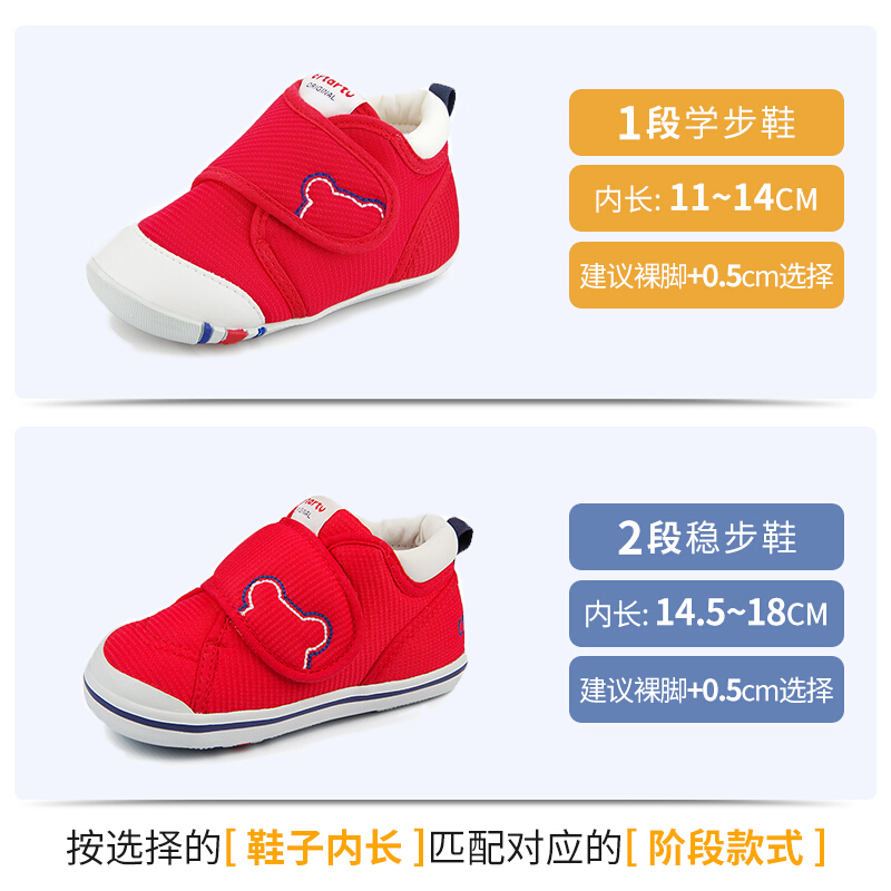 CRTARTU 卡特兔 婴儿包头鞋 红色(加绒冬款) 89.9元（需用券）