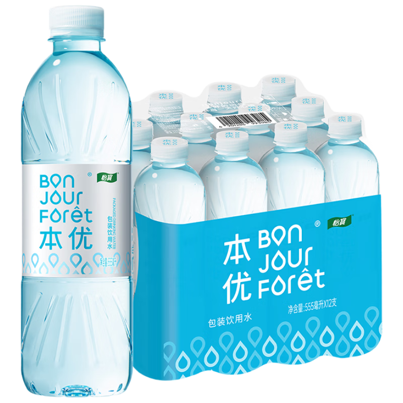 怡宝 本优 饮用水 555ml×12瓶 9.8元