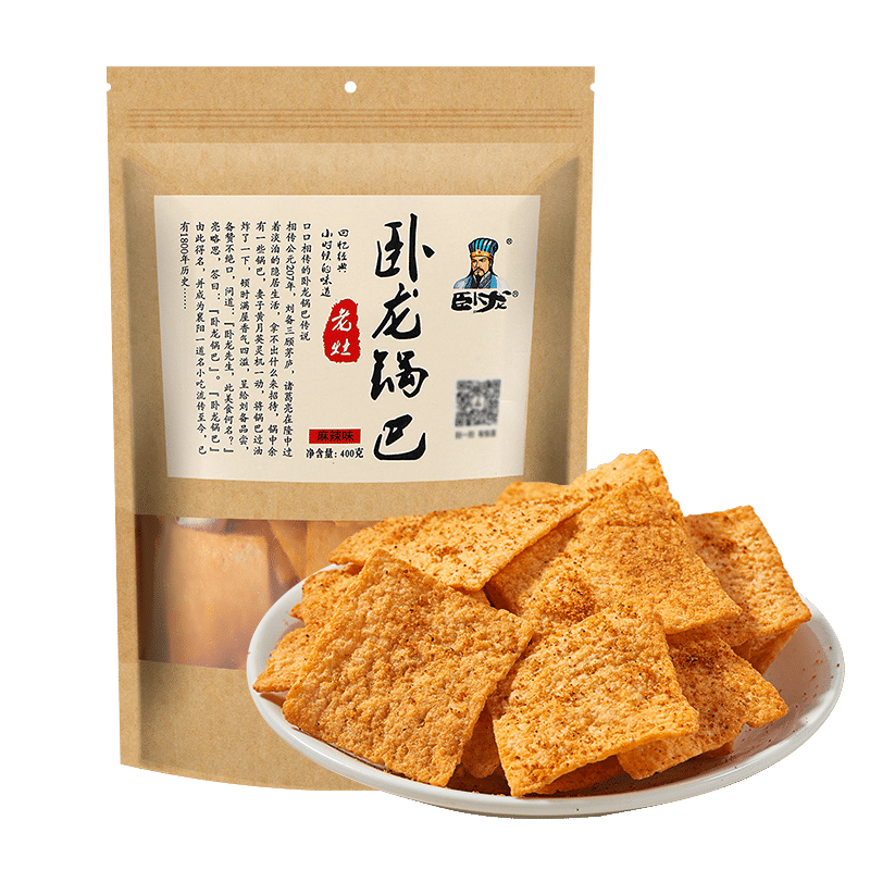 Plus会员:卧龙 老灶锅巴 麻辣味 400g/袋 6.29元包邮