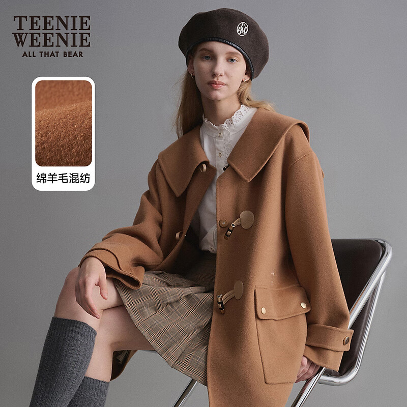 TEENIE WEENIE 小熊 女士大翻领外套毛呢大衣 615元