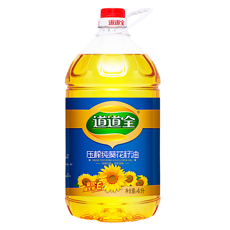 道道全 食用油 压榨纯葵花籽油 4L 纯压榨 ￥40.16