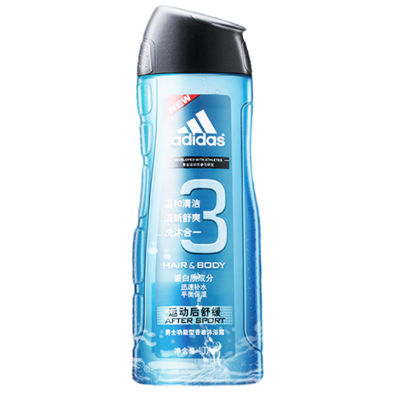 阿迪达斯 （adidas）男士洗护二合一运动后舒缓香波沐浴露400ml *4件 74.37元（