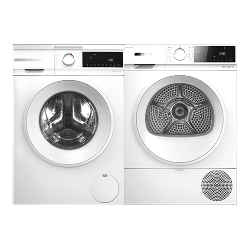 618预售：BOSCH 博世 重磅新品 10KG洗烘套装降噪夜间洗 果然白 ZA1W+0A2W 7365.8元