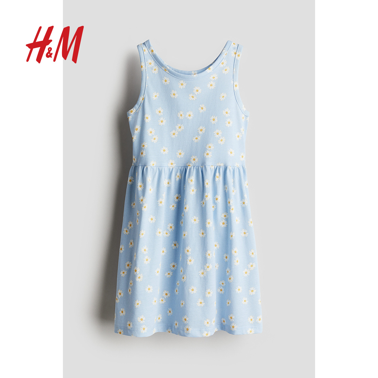 H&M HM童装女童2025春季新款洋气可爱无袖圆领印花棉质微喇裙1157735 39元