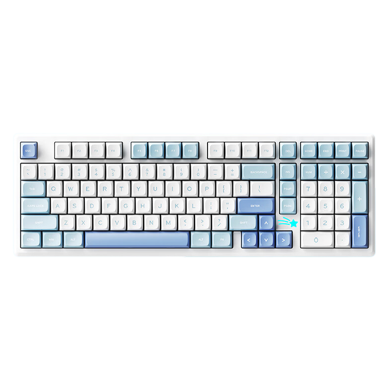 VTER galaxy100 101键 三模机械键盘 雪影白 玫瑰静音轴 RGB 369元（需用券）