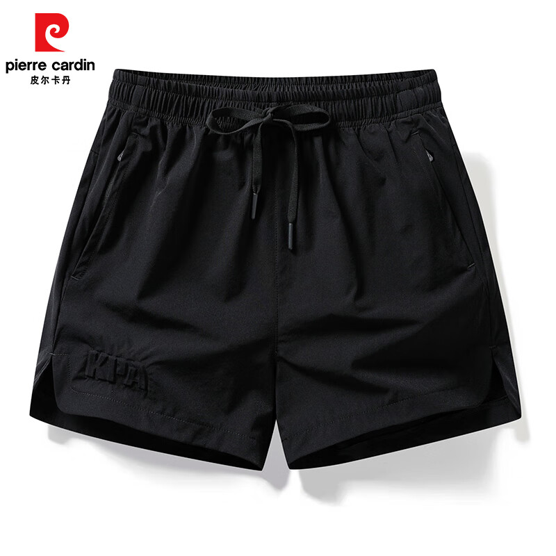pierre cardin 皮尔·卡丹 皮尔卡丹夏季男士运动冰丝短裤 黑色 37.9元(需用券)