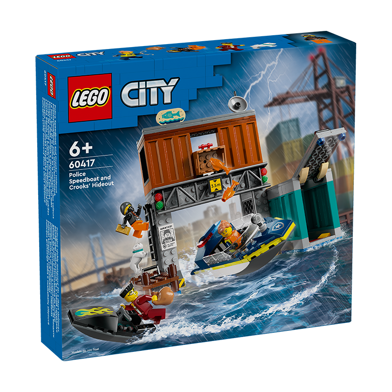 LEGO 乐高 积木拼装城市系列60417 警用巡逻艇大追捕男孩儿童玩具儿童节礼物 
