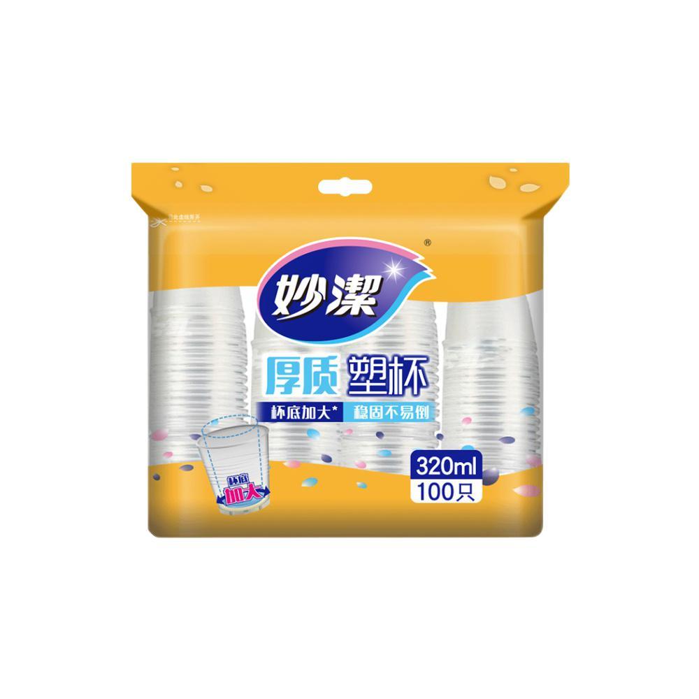 妙潔 妙洁 一次性杯子 100只*320ml 特大号 不易变形 11.8元