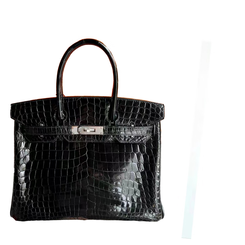 HERMÈS 爱马仕 HermesBirkin25 倒V湾鳄亮面鳄鱼皮稀缺款女神节 黑色 如图 998790元